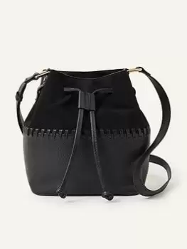 Accessorize Leather Duffle Bag, Black, Women