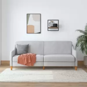Jasper Coil Futon Sofa Bed Clic Clac Split Back Light Grey Linen By Dorel