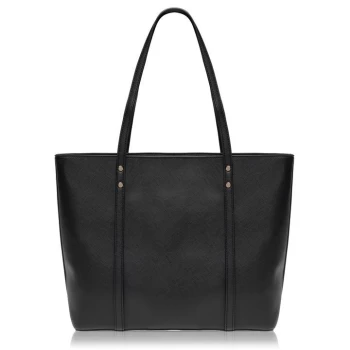 Linea Zip Top Tote Bag - Black