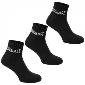 Everlast Quarter Socks 3 Pack Childrens - Black