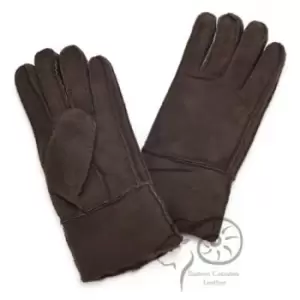 Eastern Counties Leather Womens/Ladies Cuffed Sheepskin Gloves (M) (Coffee)