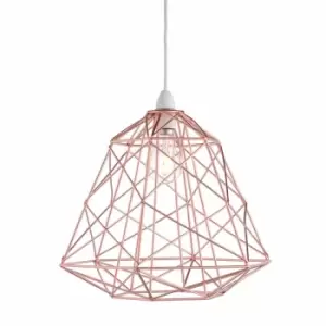 Nielsen Alserio Retro Style Copper Metal Basket Cage Easy Fit Light Shade, 35Cm Wide And 30Cm Height