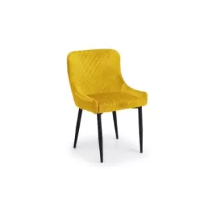 Julian Bowen Luxe Velvet Dining Chair - Mustard