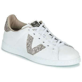 Victoria TENIS PIEL GLITTER womens Shoes Trainers in White,4,5