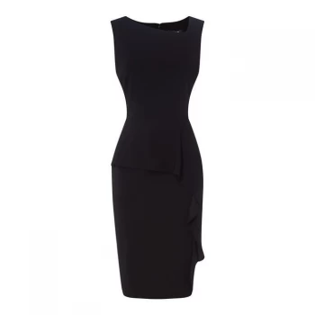 DKNY Asymmetrical Peplum Sheath Dress - Black