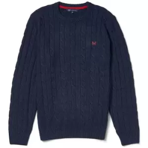 Crew Clothing Mens Regatta Cable Crew Sweater Navy Large