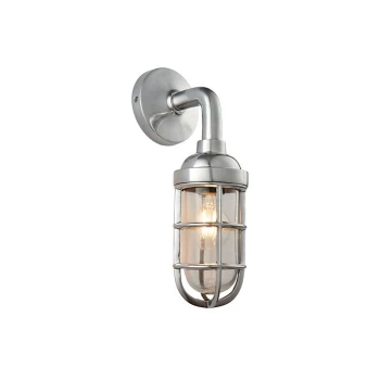Endon Collection Lighting - Endon Lighting Elcot - Wall Lamp Polished Cast Aluminium & Clear Glass 1 Light Dimmable IP20 - E27