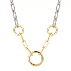 Open Circle Chain Link Necklace Yellow Gold Necklace N4505