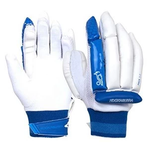 KOOKABURRA Unisex-Youth 2023 PACE 5.2 Batting Glove, White/Blue, Slim Fit Right Hand