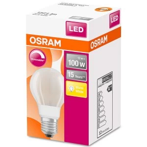 Osram Classic A 100W Frosted Filament Dimmable ES Bulb - Warm White