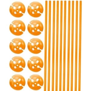 Balloon Sticks With Holders Orange (Pack Of 10)