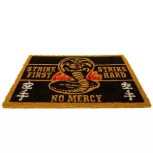 Cobra Kai No Mercy Door Mat (One Size) (Black/Yellow) - Black/Yellow