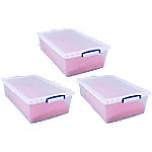 Really Useful Boxes Nestable Box 43CCB-PK3 43 L Transparent Plastic 44 x 69.5 x 23cm 3 Pieces