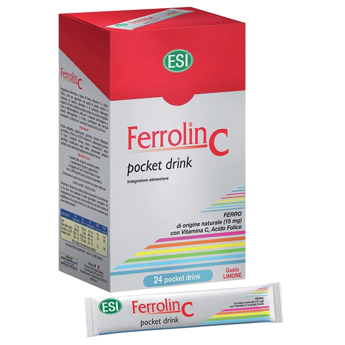 ESI Ferrolin C Iron & Vitamin C Drink 24 Sachets