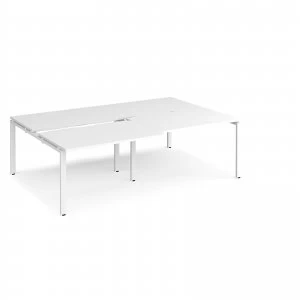 Adapt II Sliding top Double Back to Back Desk s 2400mm x 1600mm - White