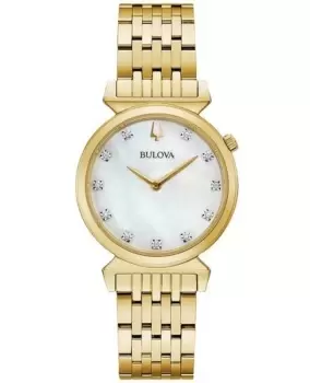 Bulova Regetta Mother of Pearl Dial Yellow Gold Stainless Steel Unisex Watch 97P149 97P149