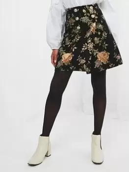 Joe Browns Fabulous Floral Skirt -black, Black, Size 18, Women