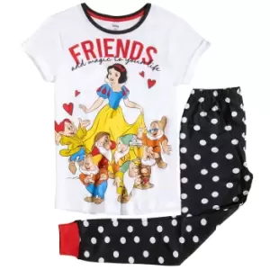 Disney Womens/Ladies Snow White Pyjamas (8-10) (White/Black)