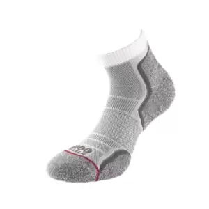 1000 Mile Mens Run Ankle Socks (L) (White/Grey)