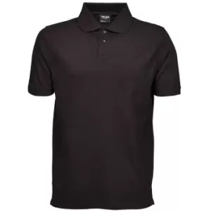 Tee Jays Mens Heavy Pique Short Sleeve Polo Shirt (4XL) (Black)