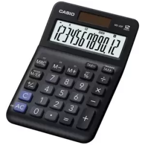 Casio MS-20F Desk calculator Black Display (digits): 12 battery-powered, solar-powered (W x H x D) 101 x 148.5 x 27.6 mm