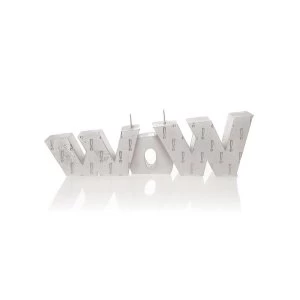 Silver WOW Sign Candle