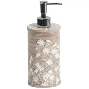 Showerdrape - Linen Liquid Soap Dispenser - Beige/White