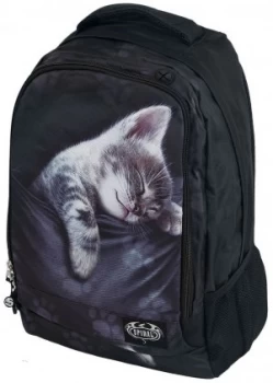 Spiral Pocket Kitten Backpack black