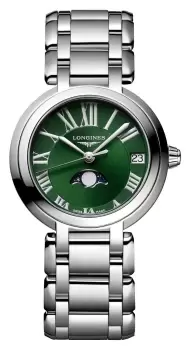 LONGINES L81154616 PRIMALUNA Moonphase Green Dial Watch