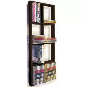 Watsons - iris - Double Wall 152 cd / 64 dvd / Bluray Storage Frame Shelf - Black/Brown - Black / Brown