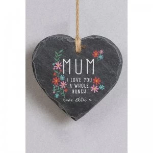 Personalised I Love You a Whole Bunch Hanging Slate