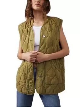 Free People Billy Quilted Vest - Adventurer Green