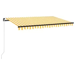 Vidaxl Manual Retractable Awning 450X300 Cm Yellow And White