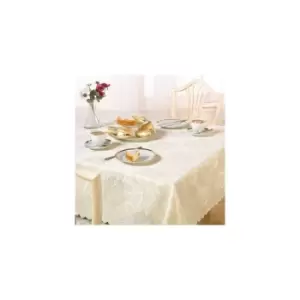 Emma Barclay - Damask Rose Tablecloth, Cream, 50 x 70 Inch