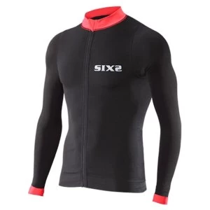 SIXS Bike 4 Stripes Long Sleeve Jersey Black/Red Medium
