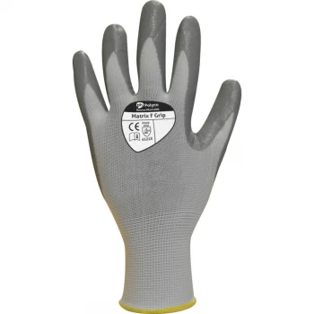 103-MAT Matrix F Grip Palm-side Coated Grey/White Gloves - Size 9