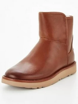UGG Abree Mini Leather Boot Brown Size 3 Women