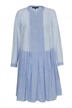 French Connection Nuru Schiffley Mix Striped Dress Blue