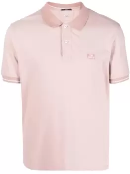 C.P COMPANY Logo-embroidered Polo Shirt Light Pink