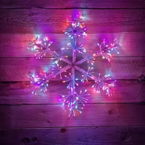 60cm Premier Indoor Outdoor Christmas Starburst Snowflake LED Light in Rainbow