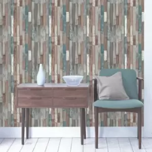 Fine Decor Multicolour Wood Wallpaper