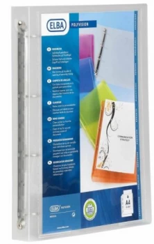 Elba Polyvision 4r Binder 25mm A4 Clear - 12 Pack