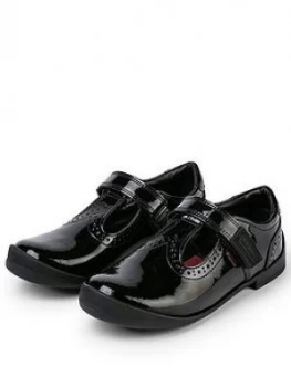 Kickers Girls Bridie T Velcro Shoe, Black, Size 2 Older