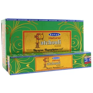 Box of 12 Packs of Natural Patchouli Incense Sticks by Satya