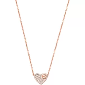 Michael Kors 14k Rose Gold-Plated Sterling Silver Pave Heart Necklace