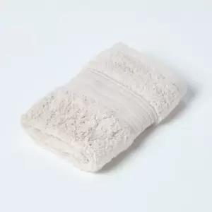 HOMESCAPES Zero Twist Supima Cotton Face Cloth, Beige - Beige