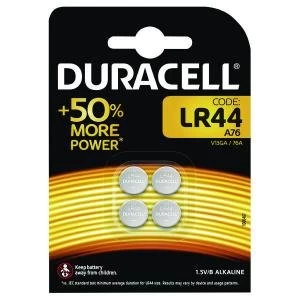 Duracell LR44 Alkaline Button Batteries Pack of 4 A764