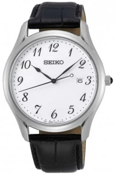 Seiko Conceptual Gents Quartz Black Leather Strap Watch