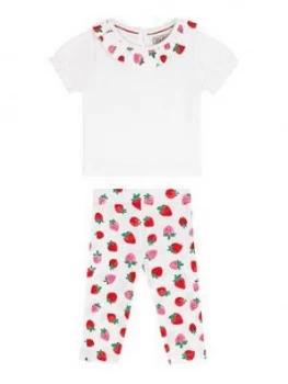 Cath Kidston Baby Girls Sweet Strawberry Top And Legging Set - Ivory, Size 3-6 Months