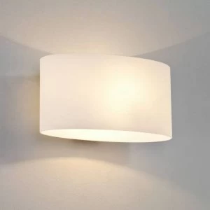 1 Light Indoor Wall Light White Glass, E27